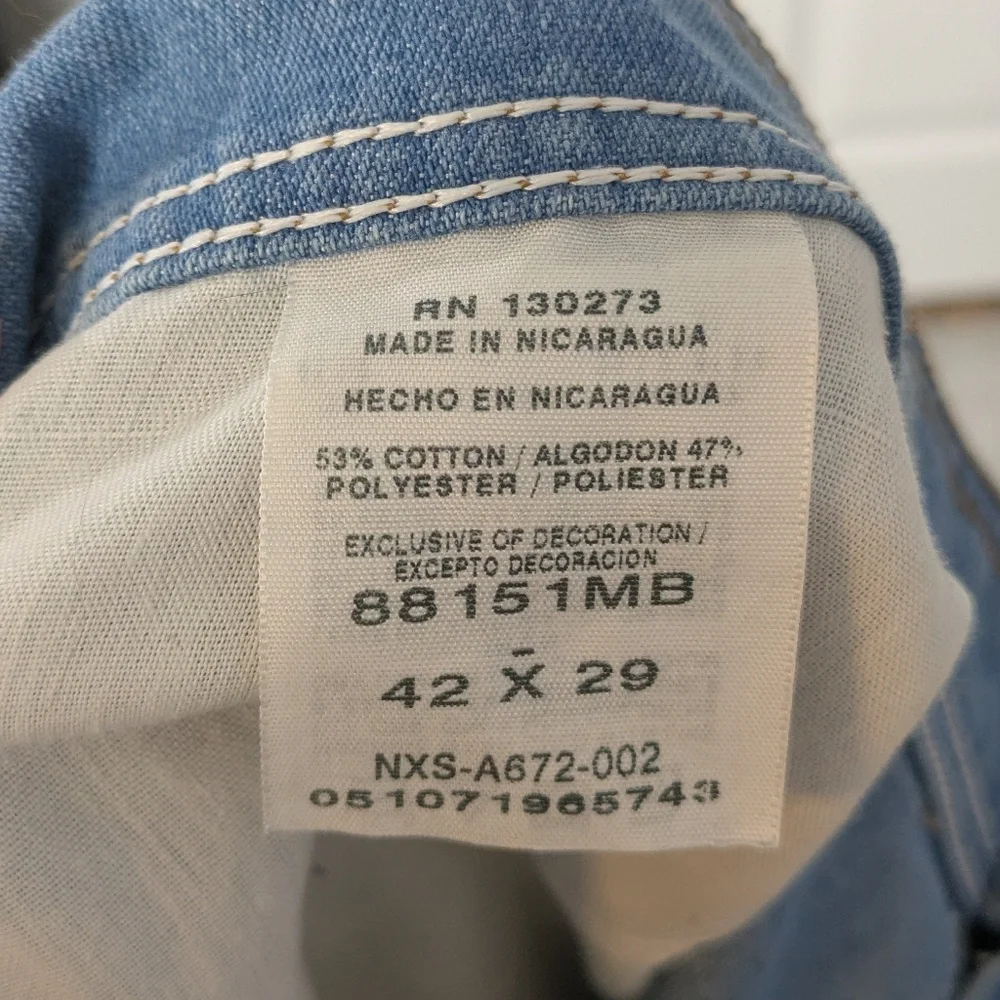 Wrangler Flex Western Straight Leg Classic Blue Denim Jeans‎ Size 42 × 29